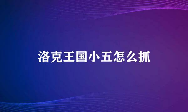 洛克王国小五怎么抓