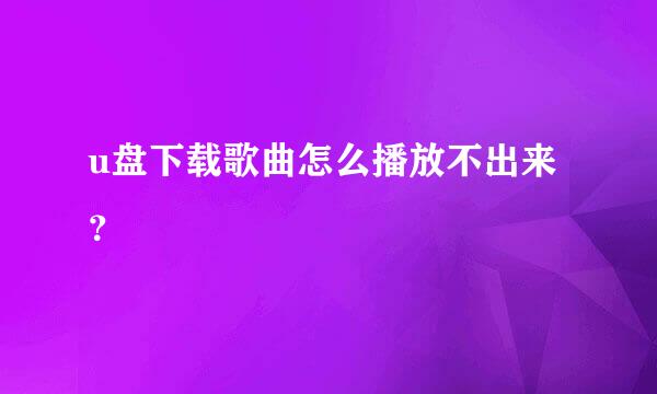 u盘下载歌曲怎么播放不出来？