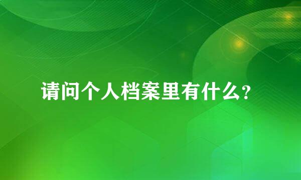 请问个人档案里有什么？