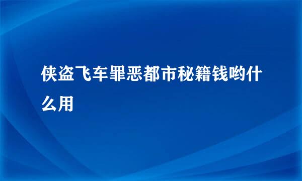 侠盗飞车罪恶都市秘籍钱哟什么用