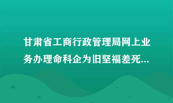 甘肃省工商行政管理局网上业务办理命科企为旧坚福差死系统年检报告书打印不出来