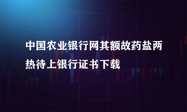 中国农业银行网其额故药盐两热待上银行证书下载