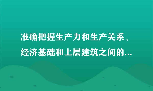 准确把握生产力和生产关系、经济基础和上层建筑之间的矛盾是人类社会的基本矛盾的历史唯物主义原理。