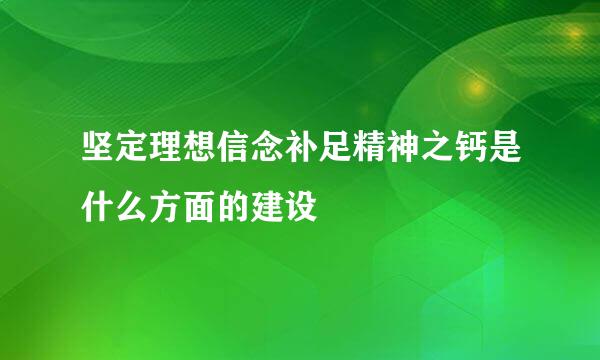 坚定理想信念补足精神之钙是什么方面的建设