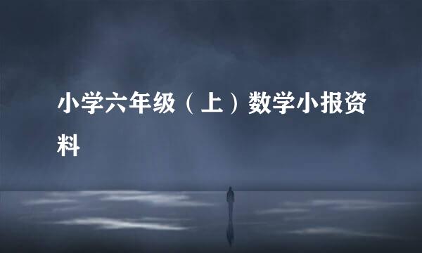 小学六年级（上）数学小报资料