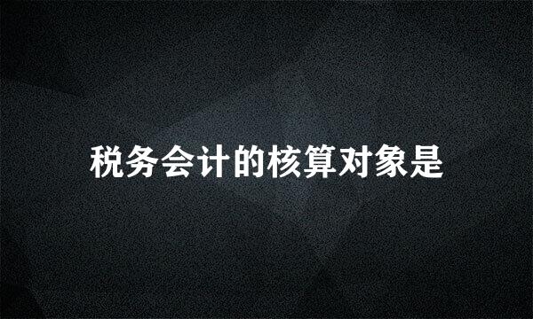 税务会计的核算对象是