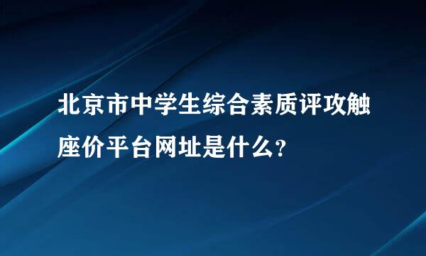 北京市中学生综合素质评攻触座价平台网址是什么？