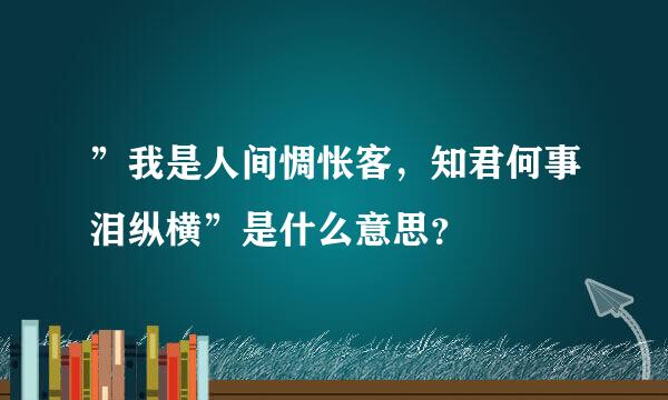 ”我是人间惆怅客，知君何事泪纵横”是什么意思？