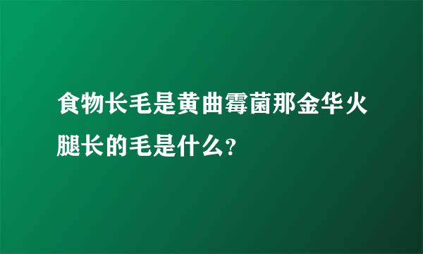 食物长毛是黄曲霉菌那金华火腿长的毛是什么？