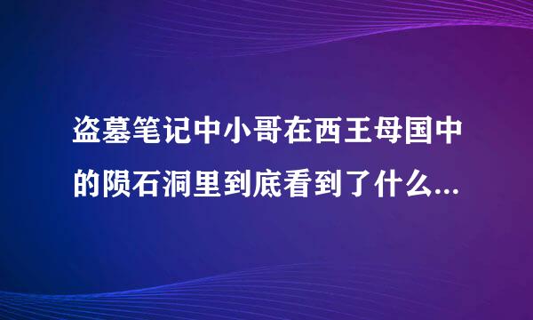 盗墓笔记中小哥在西王母国中的陨石洞里到底看到了什么？居然会使他受到如此大的刺激