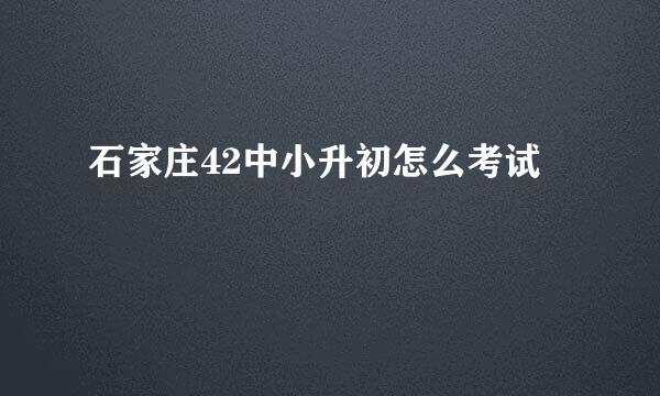 石家庄42中小升初怎么考试