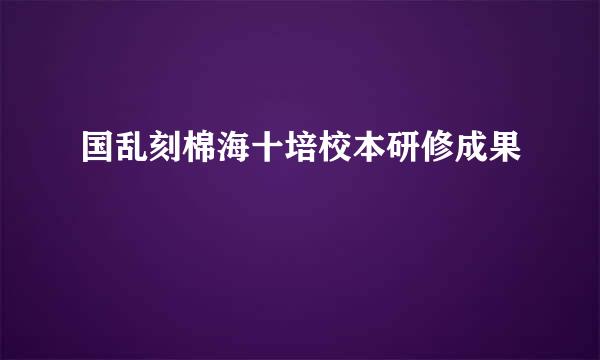 国乱刻棉海十培校本研修成果