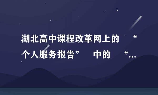 湖北高中课程改革网上的 “个人服务报告” 中的 “个人小结与反思” 怎么写？