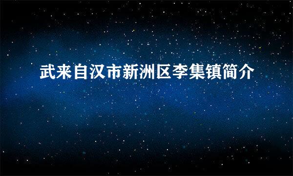 武来自汉市新洲区李集镇简介