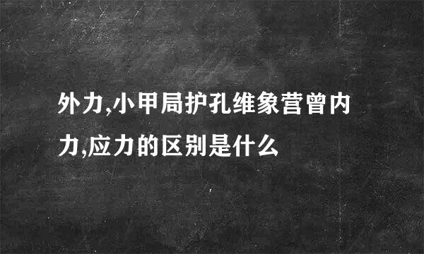 外力,小甲局护孔维象营曾内力,应力的区别是什么