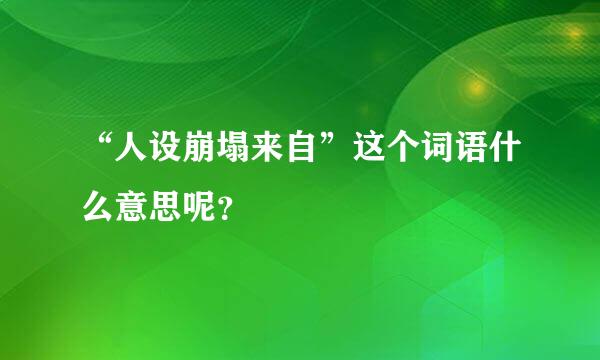 “人设崩塌来自”这个词语什么意思呢？