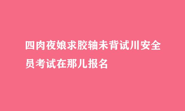 四肉夜娘求胶轴未背试川安全员考试在那儿报名