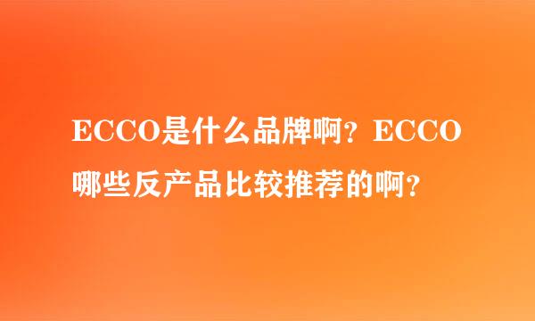 ECCO是什么品牌啊？ECCO哪些反产品比较推荐的啊？