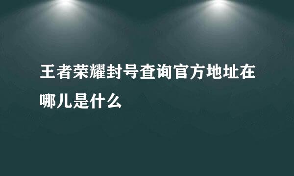 王者荣耀封号查询官方地址在哪儿是什么