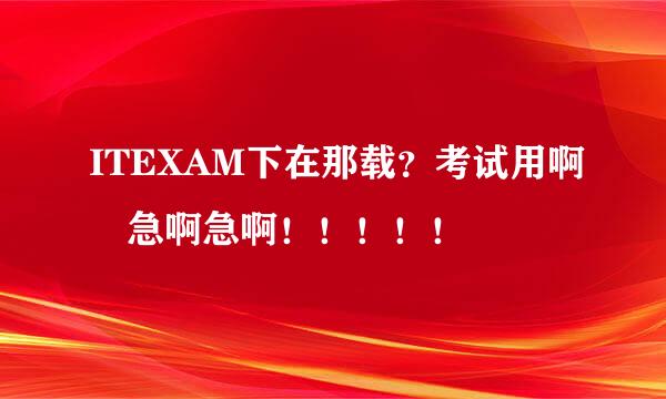 ITEXAM下在那载？考试用啊 急啊急啊！！！！！