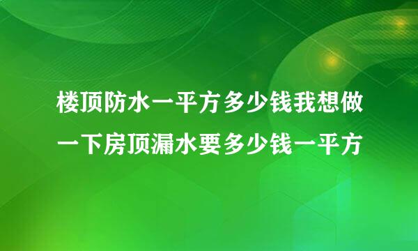 楼顶防水一平方多少钱我想做一下房顶漏水要多少钱一平方