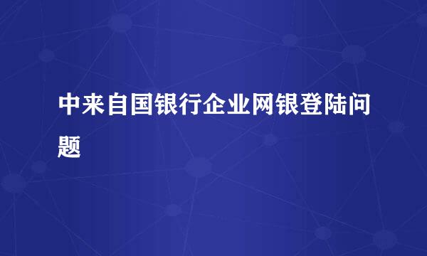 中来自国银行企业网银登陆问题