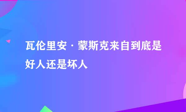 瓦伦里安·蒙斯克来自到底是好人还是坏人