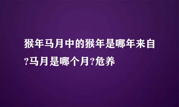 猴年马月中的猴年是哪年来自?马月是哪个月?危养