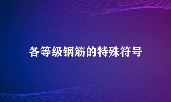 各等级钢筋的特殊符号