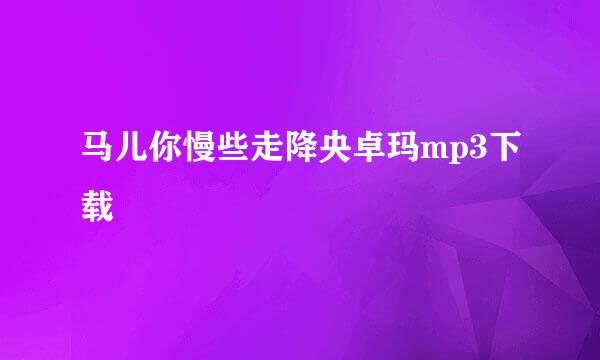 马儿你慢些走降央卓玛mp3下载