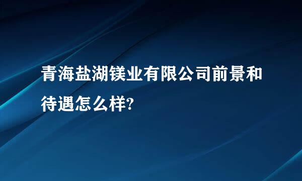 青海盐湖镁业有限公司前景和待遇怎么样?