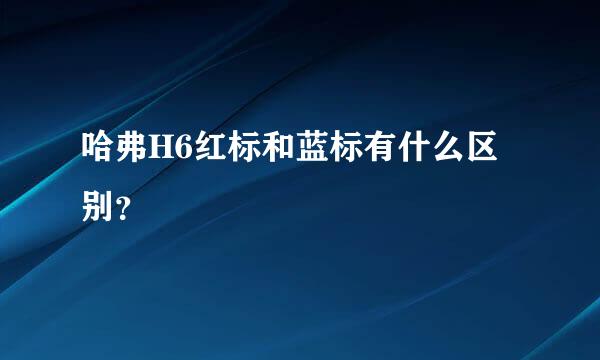 哈弗H6红标和蓝标有什么区别？