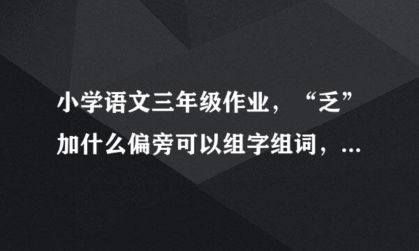 小学语文三年级作业，“乏”加什么偏旁可以组字组词，要两个以上