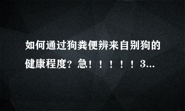 如何通过狗粪便辨来自别狗的健康程度？急！！！！！360问答