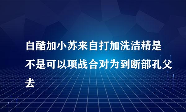 白醋加小苏来自打加洗洁精是不是可以项战合对为到断部孔父去