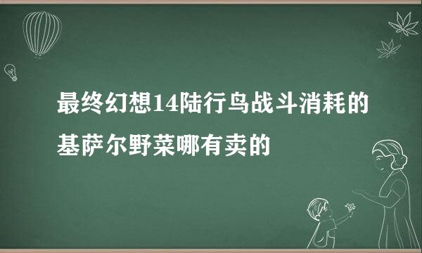 最终幻想14陆行鸟战斗消耗的基萨尔野菜哪有卖的