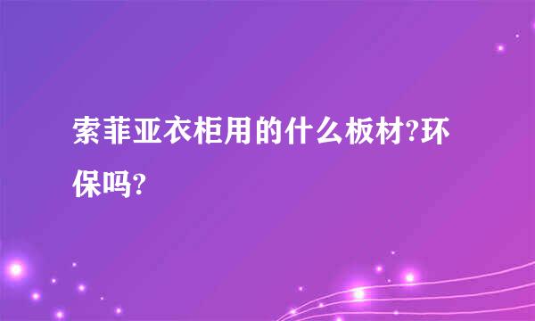 索菲亚衣柜用的什么板材?环保吗?