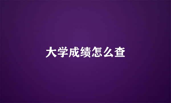 大学成绩怎么查