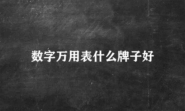 数字万用表什么牌子好