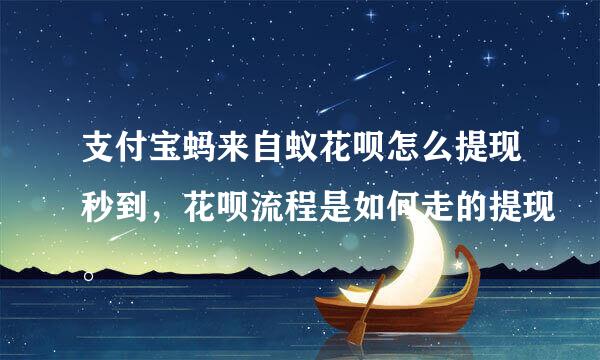 支付宝蚂来自蚁花呗怎么提现秒到，花呗流程是如何走的提现。