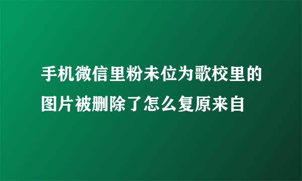 手机微信里粉未位为歌校里的图片被删除了怎么复原来自