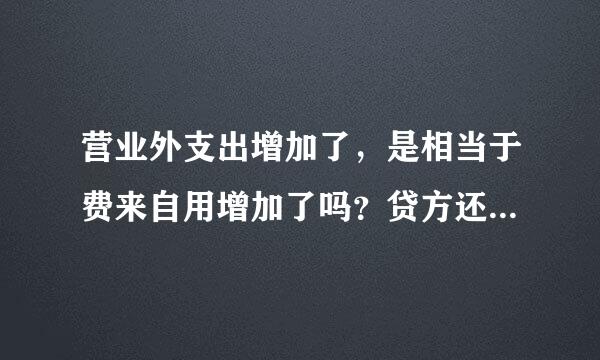 营业外支出增加了，是相当于费来自用增加了吗？贷方还是借方？