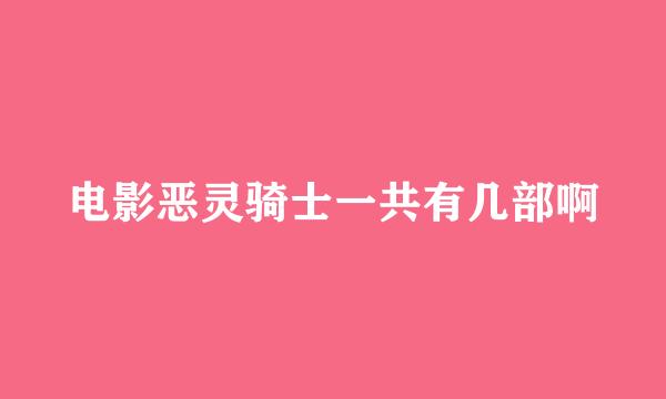 电影恶灵骑士一共有几部啊