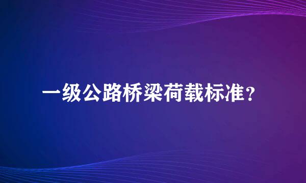 一级公路桥梁荷载标准？