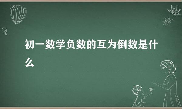 初一数学负数的互为倒数是什么