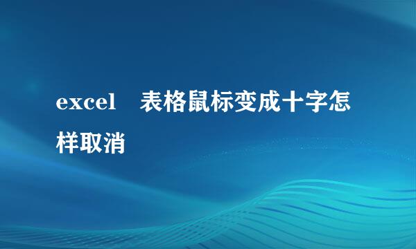 excel 表格鼠标变成十字怎样取消