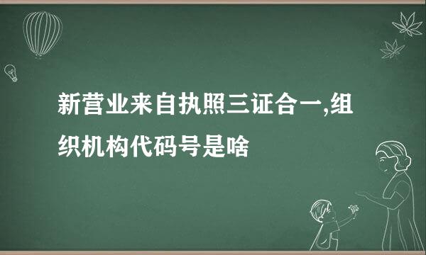 新营业来自执照三证合一,组织机构代码号是啥