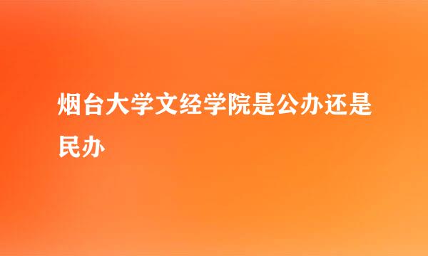 烟台大学文经学院是公办还是民办