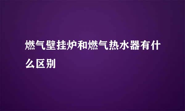 燃气壁挂炉和燃气热水器有什么区别