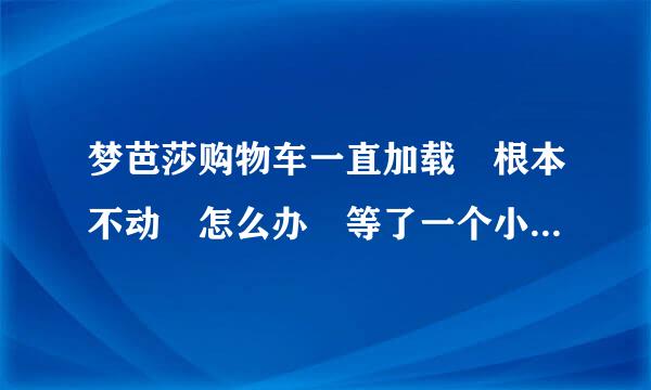 梦芭莎购物车一直加载 根本不动 怎么办 等了一个小时 一看 还 加载中~~~~~~~·